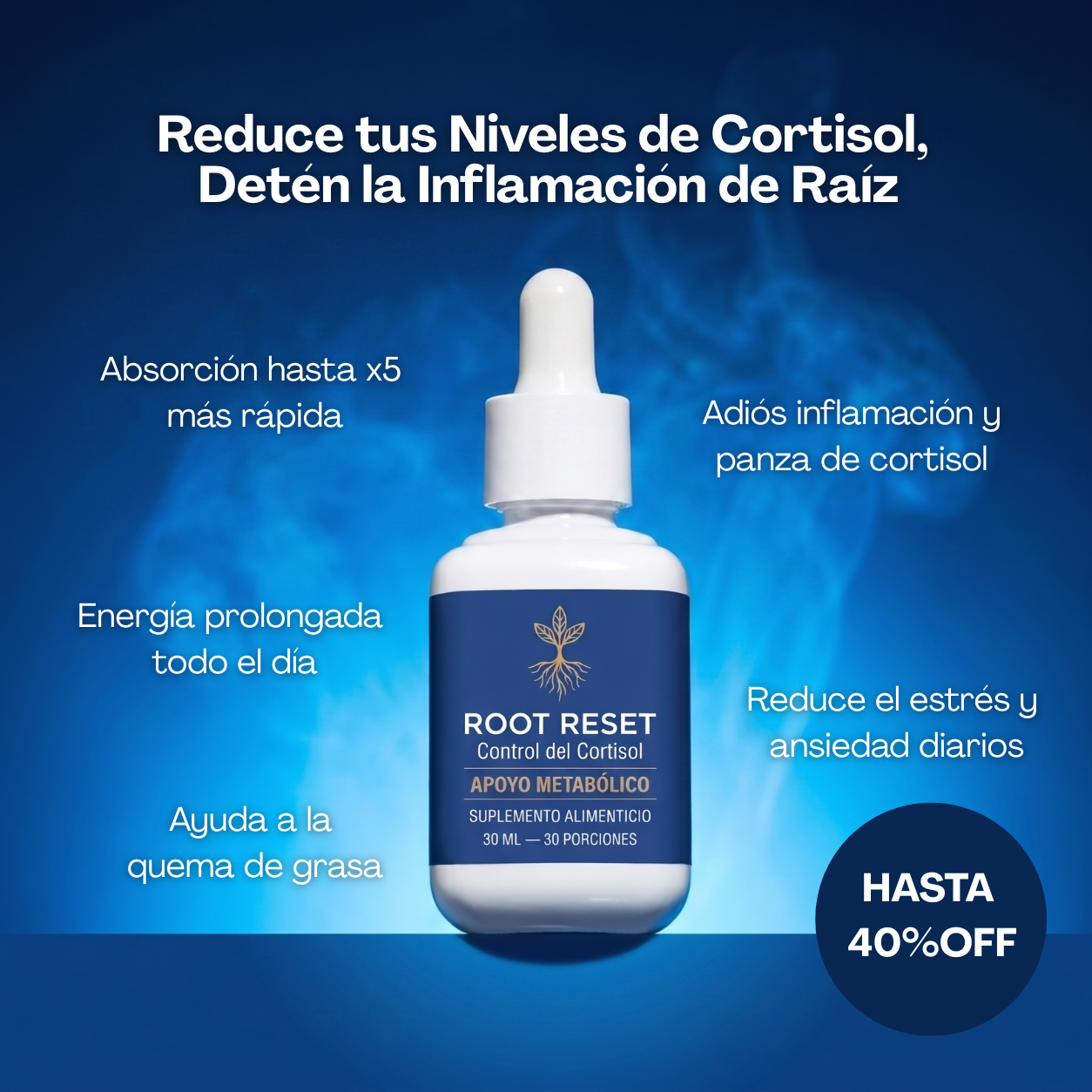 Root Reset  Fórmula natural para reducir el cortisol e inflamación